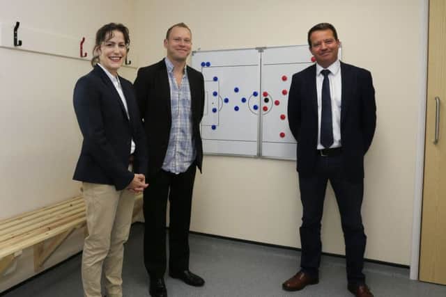 The official opening of Woodhall Spa United JFCs new changing room pavilion, by Robert Webb, actor, and Victoria Atkins, MP for Louth and Horncastle. Picture by Lindsey Parnaby/Stella Pictures Ltd. SPL-8682