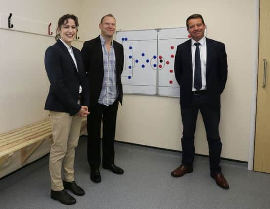 The official opening of Woodhall Spa United JFCs new changing room pavilion, by Robert Webb, actor, and Victoria Atkins, MP for Louth and Horncastle.
 Picture by Lindsey Parnaby/Stella Pictures Ltd. SPL-8682