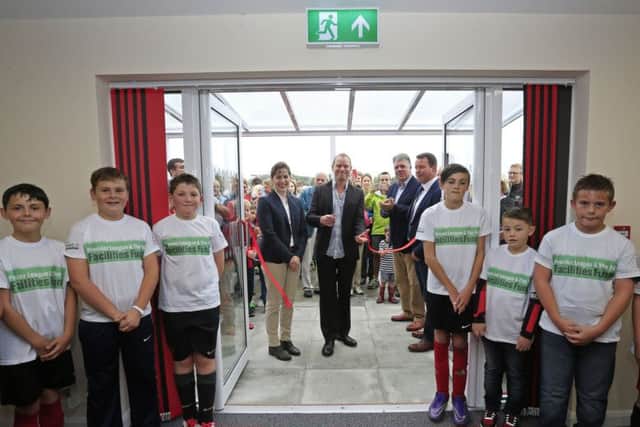 The official opening of Woodhall Spa United JFCs new changing room pavilion, by Robert Webb, actor, and Victoria Atkins, MP for Louth and Horncastle.Picture by Lindsey Parnaby/Stella Pictures Ltd. SPL-8682