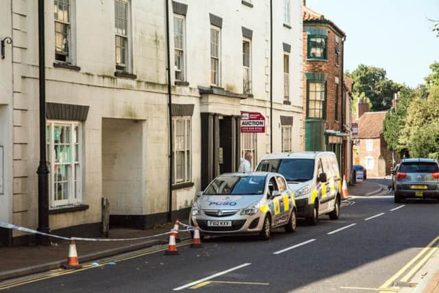 King Street, in Market Rasen, was cordoned off