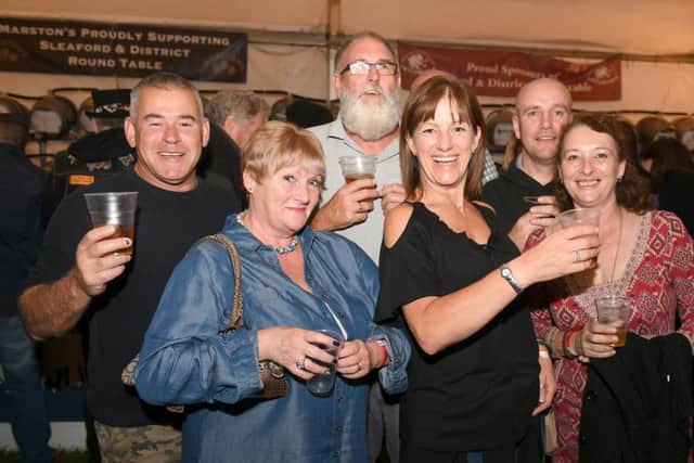 Sleaford and District Round Table Oktoberfest. L-R Paul May, Sue Salah, David Pendrigh, Sue Fortune, Any Wilson, Paula McTernan of Sleaford. EMN-160919-112705001