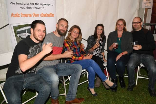 Sleaford and District Round Table Oktoberfest. L-R Gareth Winstance, Paul Bennett, Magda Stopka, Dee Phipps, Amanda Papworth, Daniel Papworth of Sleaford. EMN-160919-112651001