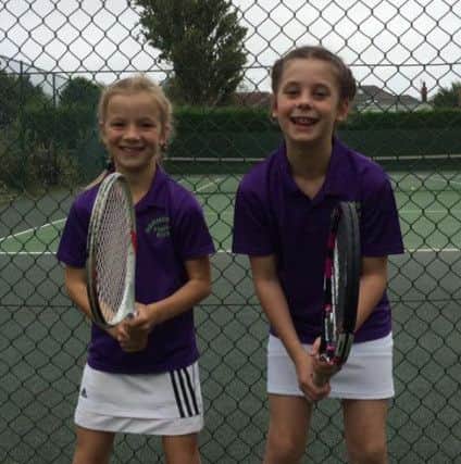 Horncastle Tennis Club U9s Jessica Frick and Sophie Munks.
