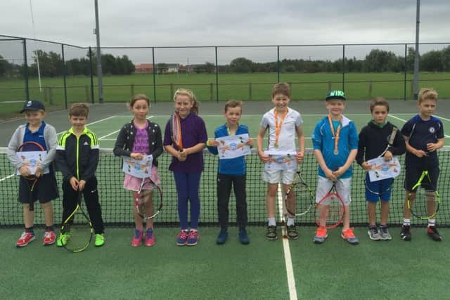 Horncastle Tennis Club U9 competitors.