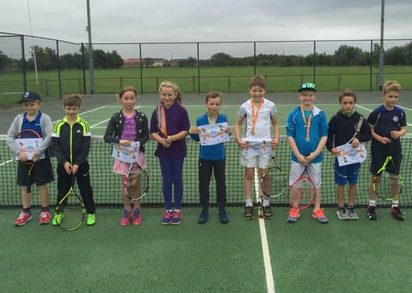 Horncastle Tennis Club U9 competitors.