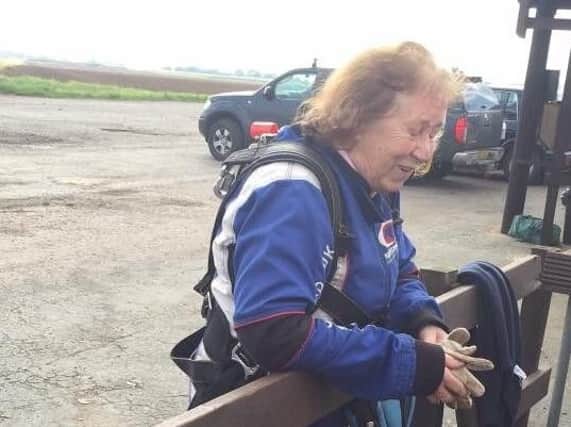Anne White, 75, on the day of the skydive.