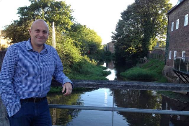 Councillor Adam Grist, Portfolio Holder for Rural Economy and Market Towns, at Louths Riverhead.