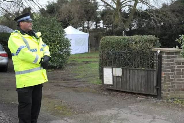 The scene at Stickney after the discovery of bones in a garden back in January. EMN-160924-151210001