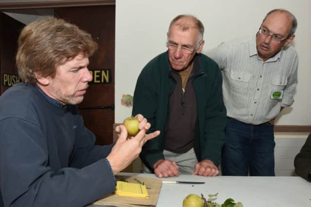 Apple identifier Martin Skipper helped visitors to the Wragby Apple Day. EMN-160310-075948001