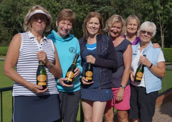 Winners at the Tealby Ladies charity tennis day - from left, Helen Gibbard, Joy Purkiss, Wendy Whiteley, Sarah Buckley (organiser), Nikki Madden and Jean Brunsdon. EMN-160926-070034001
