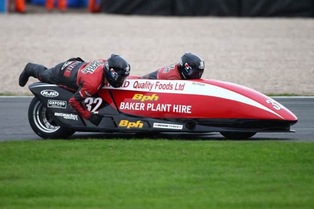 Gary Horspole and Jimmy Connell in action at Donington Park. Photo: Dave Yeomans
