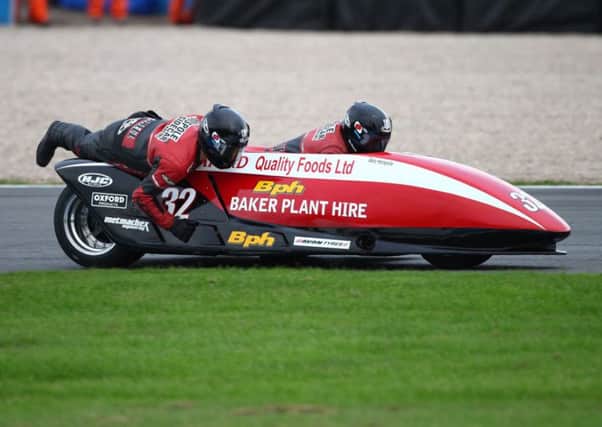 Gary Horspole and Jimmy Connell in action at Donington Park. Photo: Dave Yeomans