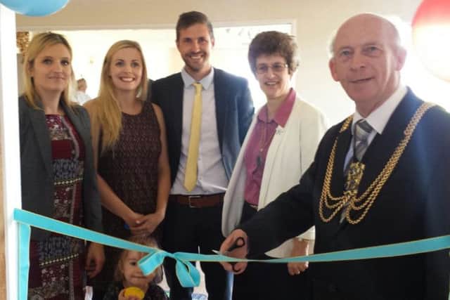 Owner Tracey Bridger, senior manager Lorna Tyler, owner Lenny Tyler, with Mayoress Catharine Woodliffe and Mayor of Boston Stephen Woodliffe opening the new nursery EMN-160710-162939001