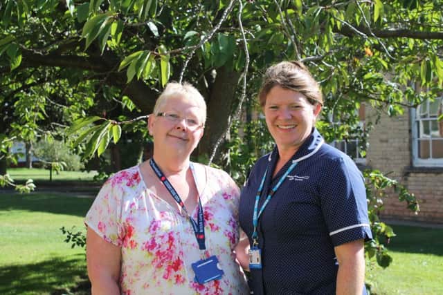Julie Bevan with Matron Kim Barr.