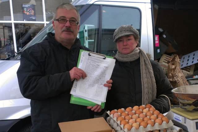 Bryan Spittlehouse and Jennie North of Norths Fruit and Veg who launched a petition after being given an eviction notice.