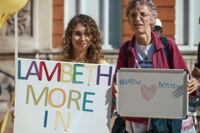Jo Hiley and Charmian Kenner of the Lambeth More in Common Group, at the Brixton Come Together festival aFi6wTHoQP92VcHIXS3a