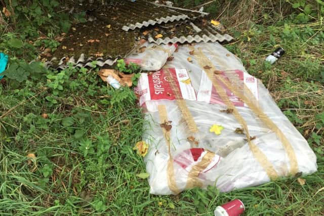 Sheets of asbestos dumped near Cranwell, highlighted by Coun Steve Clegg. EMN-160810-172451001