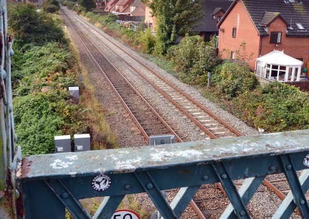 The railway near Green Lane, Spalding, where a 28-year-old was fatally struck by a train on Saturday morning.  Photo by Tim Wilson.