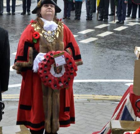 Former Mayor, Councillor Sue Locking, at last year's Remembrance Sunday parade.