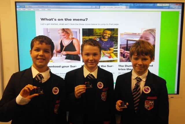 Students pictured are, from left - Joseph Bennett, Sam Thompson-Dowse and Jack Slesser. EMN-161017-161157001
