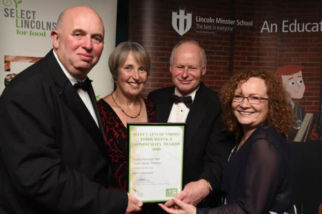 Self-caterer of the year Brackenborough Hall Coach House Holidays - Coun Colin Davie with Flora and Paul Bennett EMN-161013-151301001