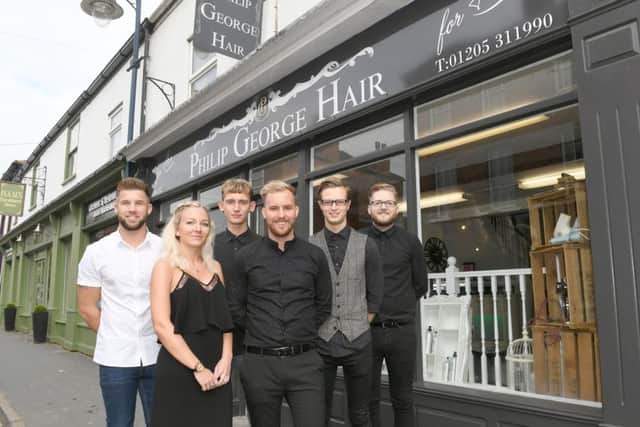 Some of the team at Philip George Hair, in Pen Street. Pictured (from left) Sam Robinson, Ruth Scarborough, Bradley Cooke, Philip Scarborough - owner, Oli James, and Michael Robinson.