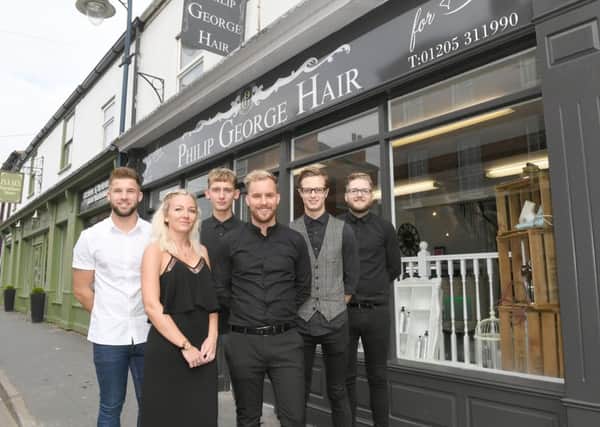 Some of the team at Philip George Hair, in Pen Street. Pictured (from left) Sam Robinson, Ruth Scarborough, Bradley Cooke, Philip Scarborough - owner, Oli James, and Michael Robinson.