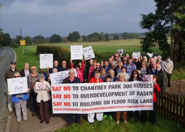 Residents protesting against the Caistor Road development plans EMN-161017-070516001