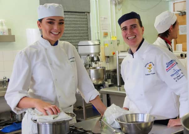 SAC Lisa Howarth and Jasmine Clare, Catering and Hospitality Student.