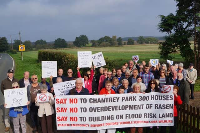 Residents protesting against the Caistor Road development plans