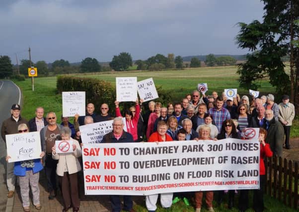 Residents protesting against the Caistor Road development plans