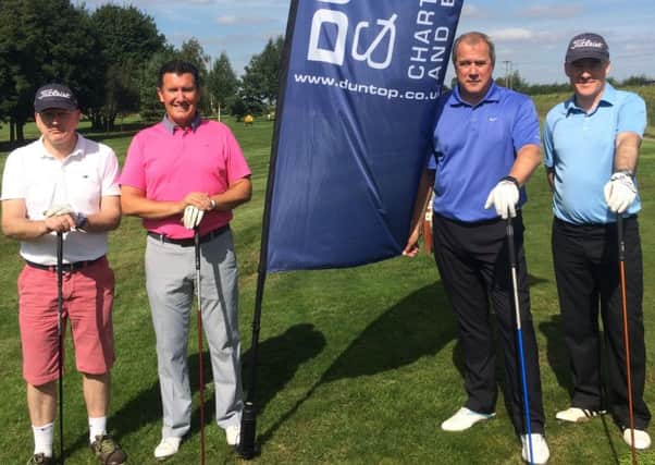 Pictured at Duncan and Toplis' charity golf day (from left) Jeremy Wetherall, Dave Fisher, Adrian Reynolds (managing director, based at the Boston office) and Paul McCooey. EMN-161027-094050001
