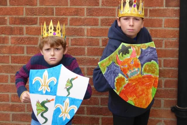 Youngsters dressing up at Sleaford Museum during half term activities on a King John theme. EMN-161031-143940001