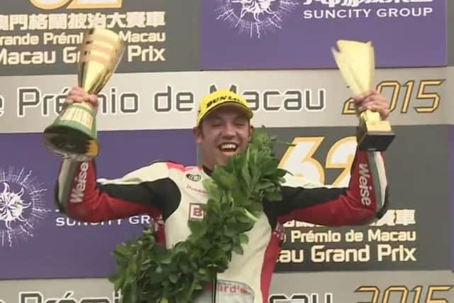 Peter Hickman tops the podium at last year's Macau GP.