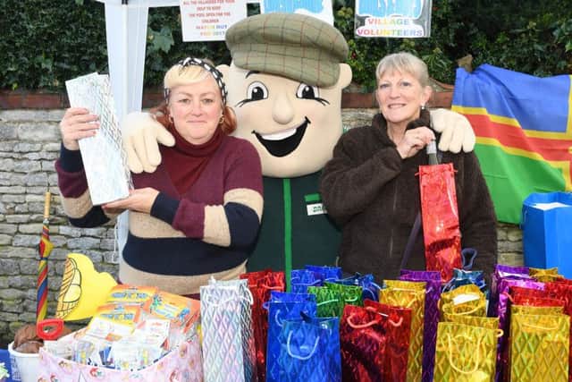 Metheringham Fayre and Feast L-R Mel Wright and Ros Treadwell of Metheringham Swimming Pool, pictured with Billy Potato.