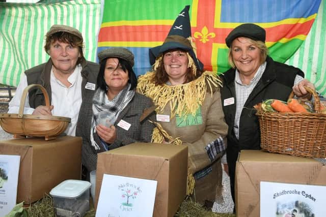 Metheringham Fayre and Feast. L-R Margaret Kristen, Julie Ip, Sara Hastie and Linda Lacey raising money for Metheringham Christmas Market.