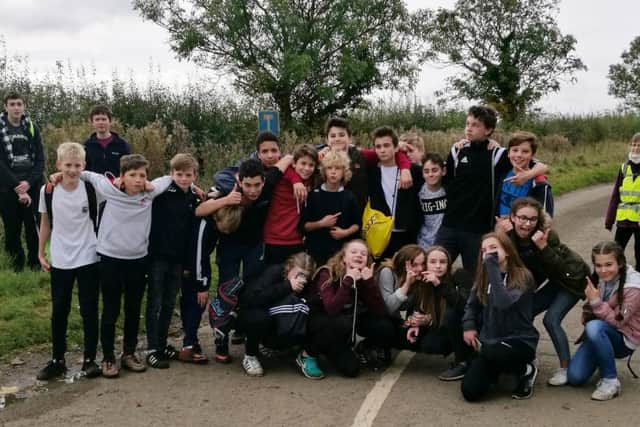Students from Carre's Grammar School and Kesteven and Sleaford High School took part in a sponsored walk before half-term.