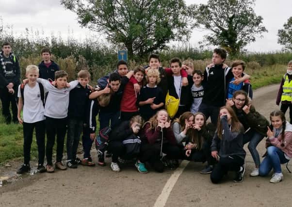 Students from Carre's Grammar School and Kesteven and Sleaford High School took part in a sponsored walk before half-term.