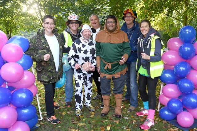 Boston Park Run 1 year anniversary. Start  at Witham Park. Members of the core team that set the Park Run up L-R Matthew Eggleton, RobertBailey, Andy Bailey, Andy Welch, Sanjiv Jain, Ben Moore, Emma Holland.