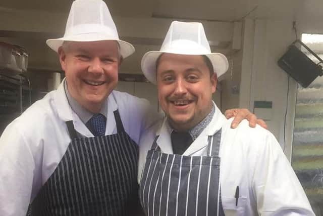 Paul Wright and owner of Jacksons Butchers, Richard Nightengale.