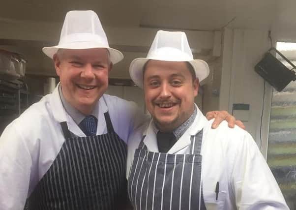 Paul Wright and owner of Jacksons Butchers, Richard Nightengale.