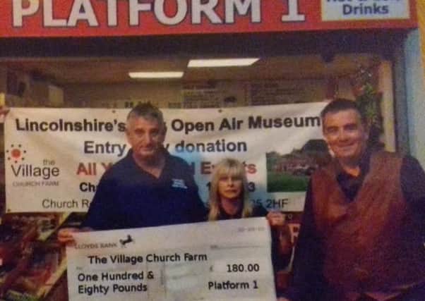 Donation of Â£180 to the Village Church Farm in Skegness by Paul Martin, owner of the Platform 1 cafÃ© at Skegness Railway Station. EMN-161027-171046001