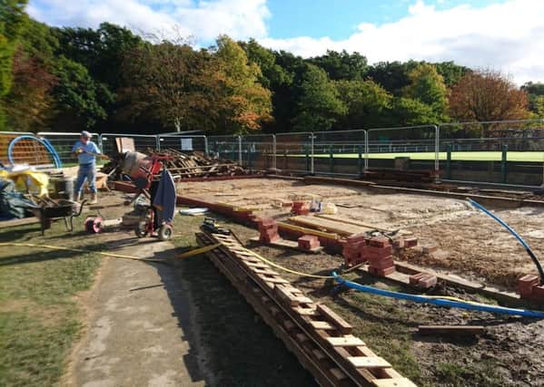 Taking shapie: The foundations of Jubilee Park Bowls Club's new clubhouse.