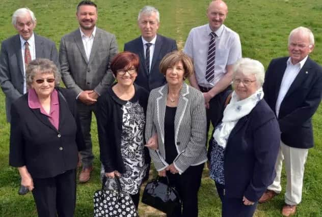 Memorial site, Five Houses Lane Wyberton Back Geoff Bourne, Alistair Arundell, John Siddle, Niel Mugglestone, Barrie Rawlings, front Maureen Dennis, Amanda Meeds, Anne Bourne, Barbara Blatherwick.