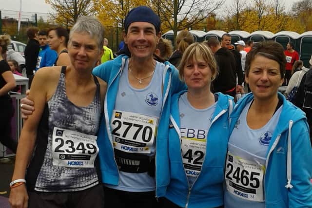 Viv Martin (left) with Mablethorpe RC trio Roger Blake, Debbie Kew and Selina Elson joined a field of almost 2,500 at Worksop EMN-161031-092108002