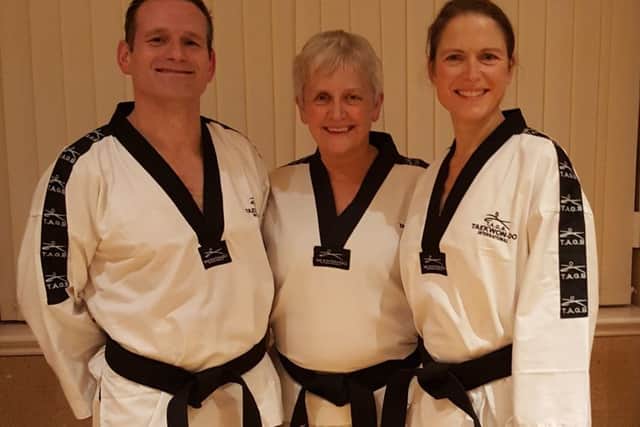 Pictured from left are Philip Lee, Jill Pearce and Frances Arnold.