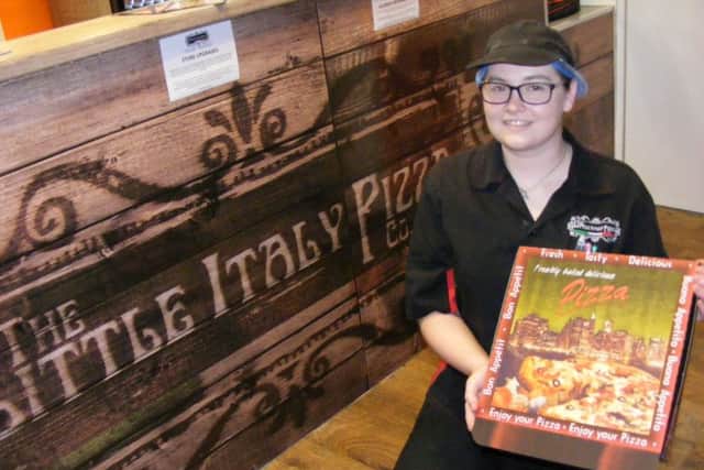 Celebrating making it to the Danielle Holliday, manager of the Little Italy Pizza Co Sleaford branch. EMN-160711-125443001
