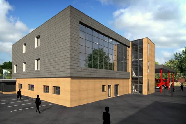 A rear view of the new fire station artist's impression. EMN-160111-164810001