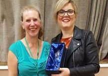 Slimming Workd consultant Caryn Reevy pictured with Miss Slinky Katy Hudson. ANL-160411-121548001