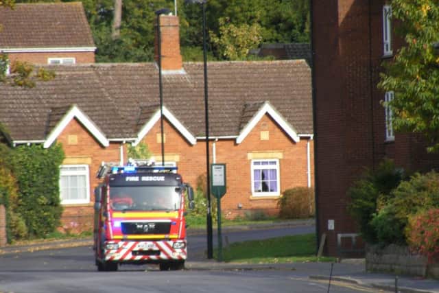 Emergency services attended Westgate Flats in Sleaford this morning (Thursday) after it is believed a woman fell from a window. EMN-160311-111500001